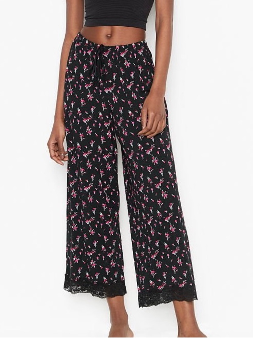 Victoria's Secret Black Floral Lounge Pants